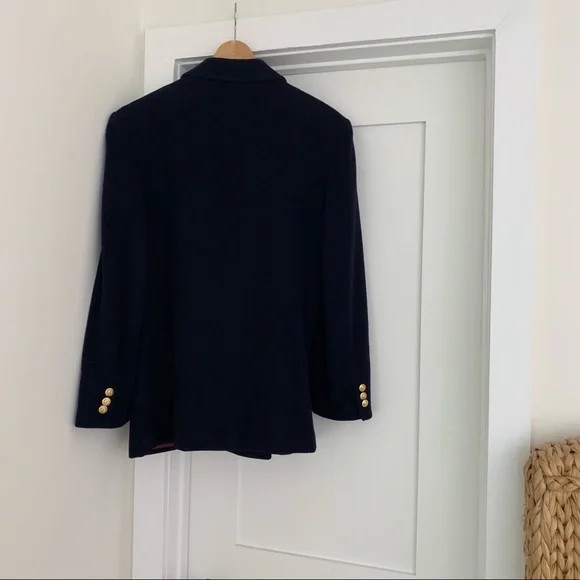 100% Cashmere Navy Blazer Jacket Vintage Stunning! - Picture 8 of 17